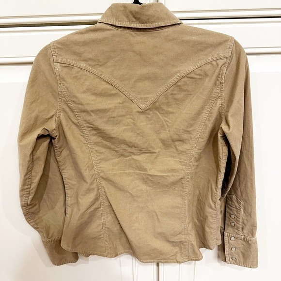 Vintage Y2K GAP Womens Corduroy Tan Pearl Snap Front Shirt Western Cowgirl Rodeo - Picture 10 of 10